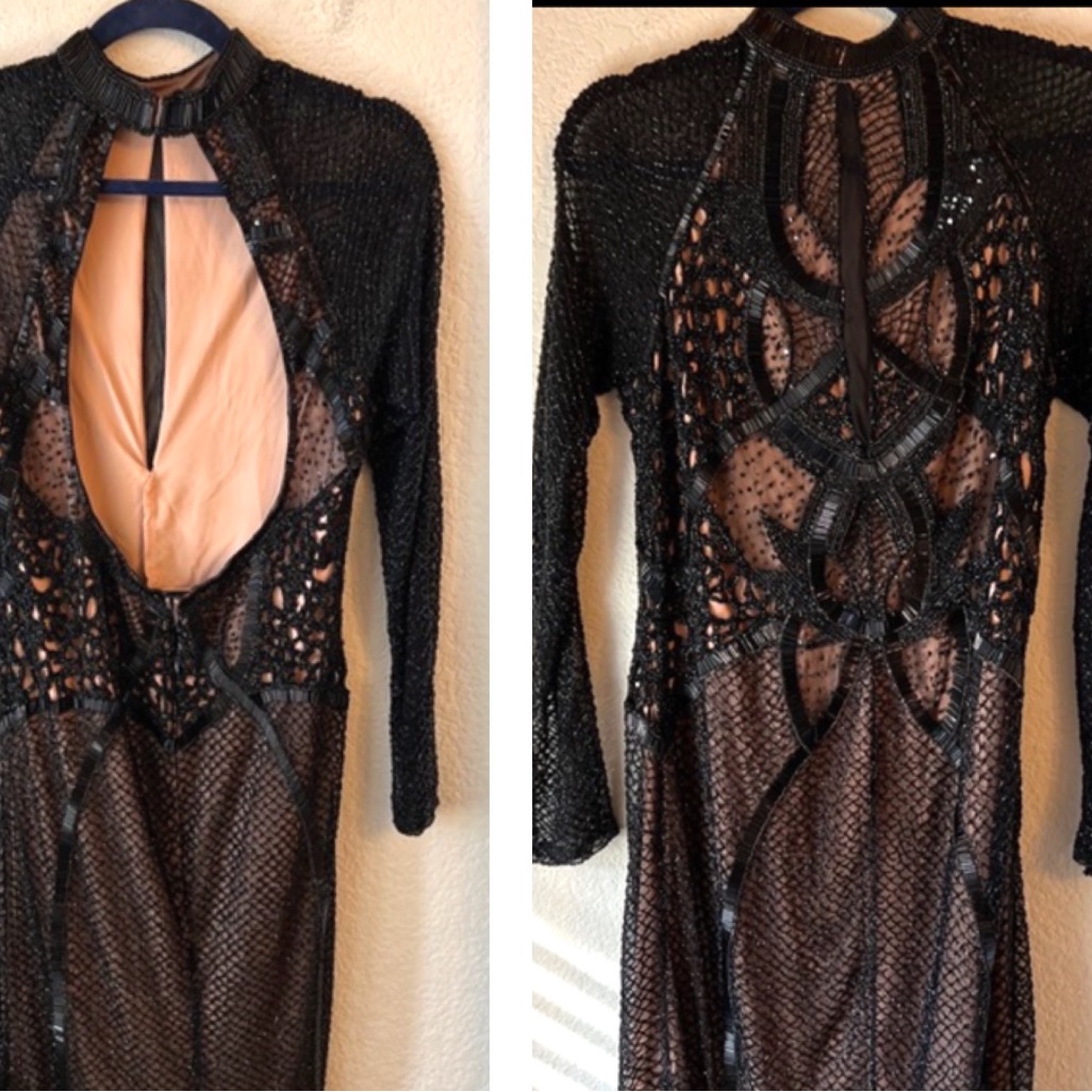 Chrissy Teigen X Revolve Long Beaded Black Gown